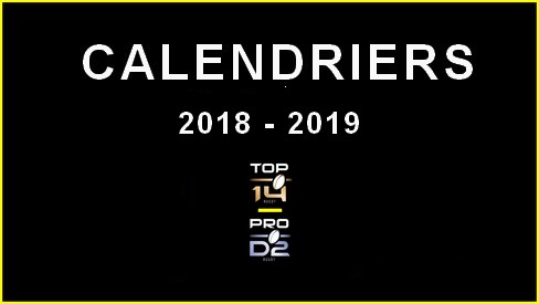 calendriers 2018-2019